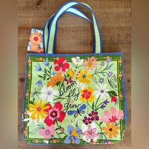 BRIGHTON Colorful Canvas Floral In The Garden Tote Bag OS NWT Travel Vacation